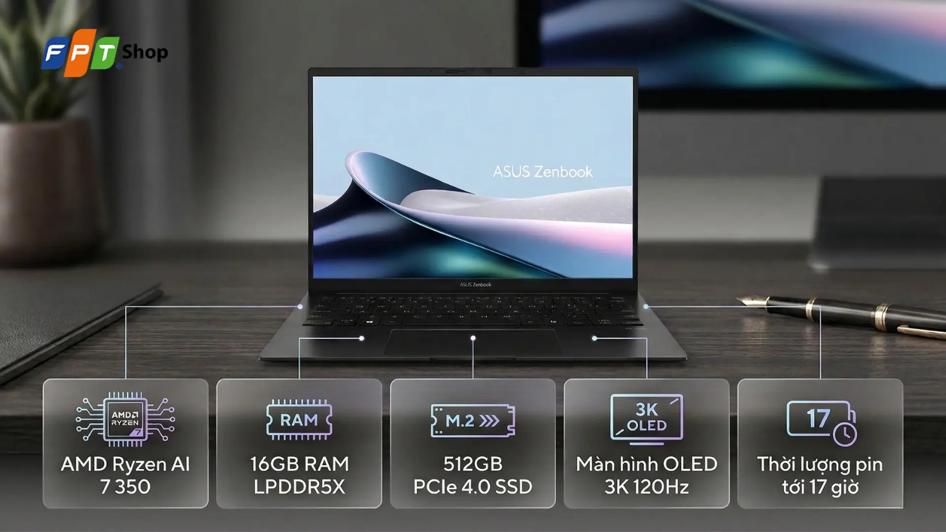 Asus Zenbook 14 UM3406GA-QD075WS Ryzen AI 7 445